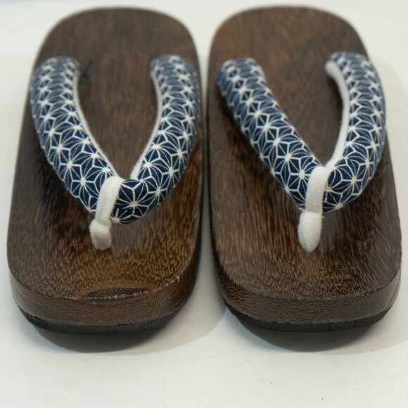 Geta Japanese Traditional Sandal Dark Brown paulownia wood Kyoetsu Thong Shoe - Picture 5 of 12